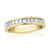 9ct gold channel set princess cut diamond half eternity ring 0.50ct