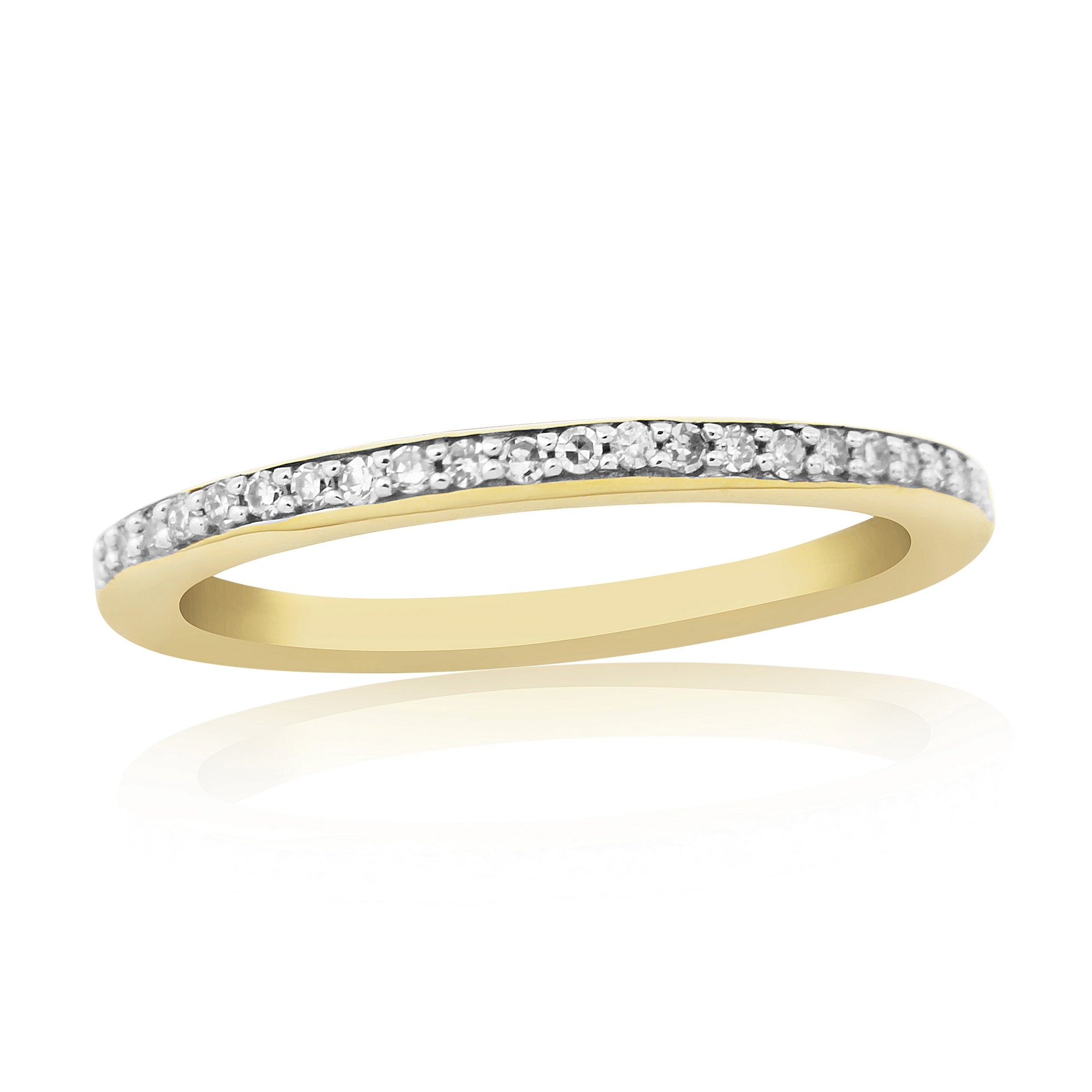 9ct gold grain set diamond half eternity ring 0.13ct