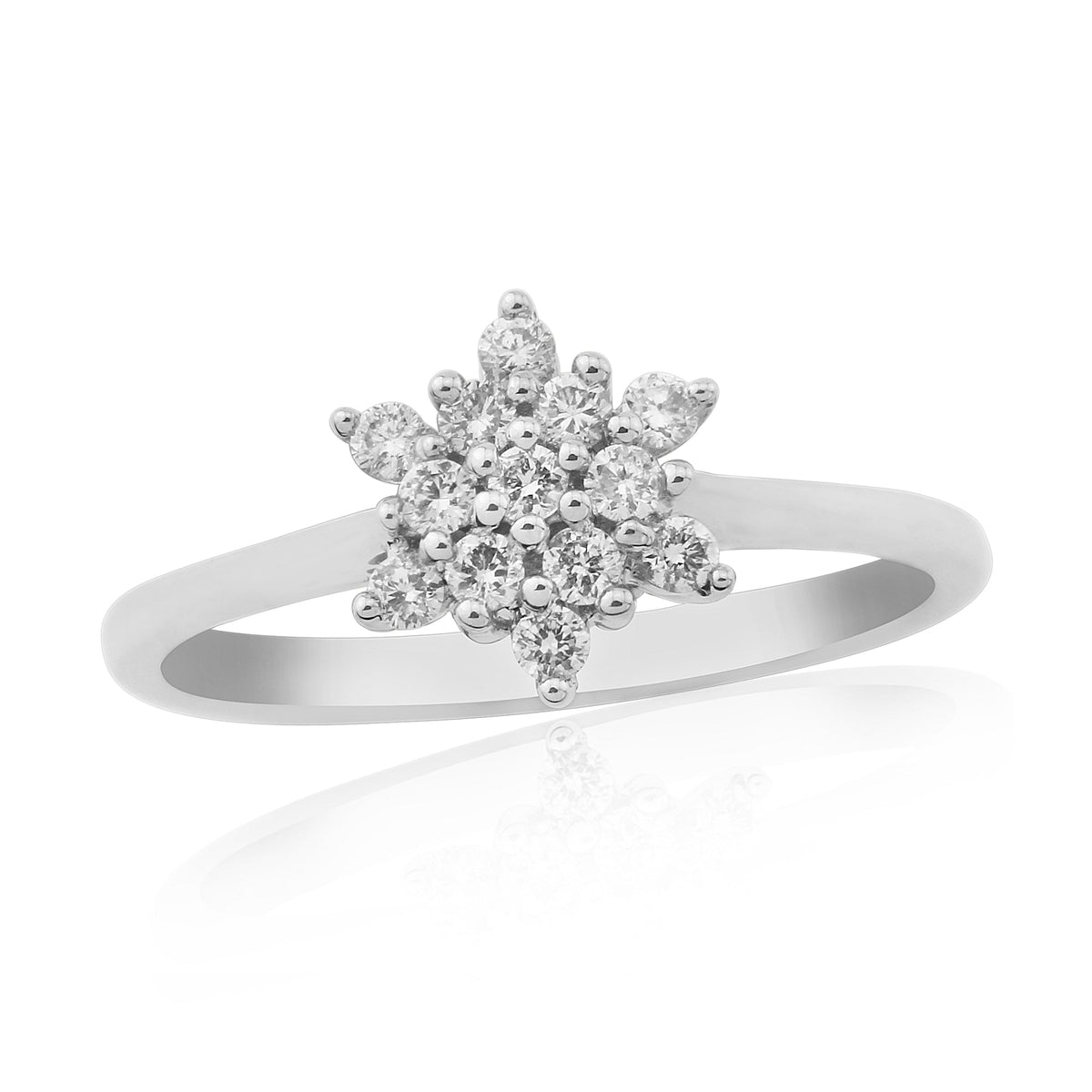 9ct white gold diamond cluster ring 0.20ct