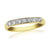 9ct gold grain set diamond half et ring 0.15ct