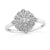 9ct white gold diamond set cluster ring 0.15ct