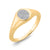 9ct gold oval shape diamond set pinky ring 0.06ct