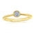 9ct gold single stone miracle plate diamond ring 0.05ct