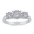 9ct white gold triple head miracle plate diamond cluster ring 0.31ct