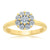 9ct gold miracle plate diamond cluster ring 0.15ct