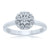 9ct white gold miracle plate diamond cluster ring 0.15ct