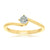 9ct gold single stone miracle diamond crossover ring 0.05ct