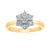 9ct gold miracle plate diamond cluster ring 0.17ct