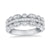 9ct white gold three row diamond half eternity ring 0.69ct