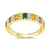 9ct gold multi gem & diamond half eternity ring 0.15ct