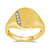 9ct gold diamond set round ladies signet ring 0.05ct