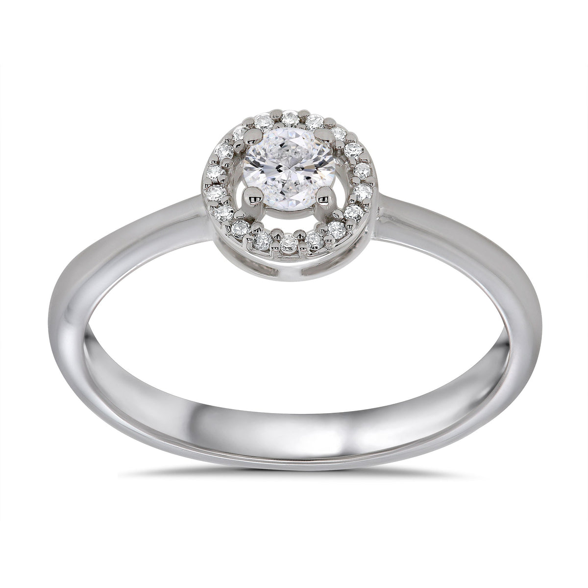 Platinum diamond halo cluster ring 0.25ct H/Si