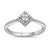 Platinum diamond halo cluster ring 0.25ct H/Si