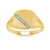 9ct gold diamond set gents cushion shape signet ring 0.05ct