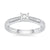 9ct white gold princess cut single stone diamond ring with diamond set shoulders 0.33ct