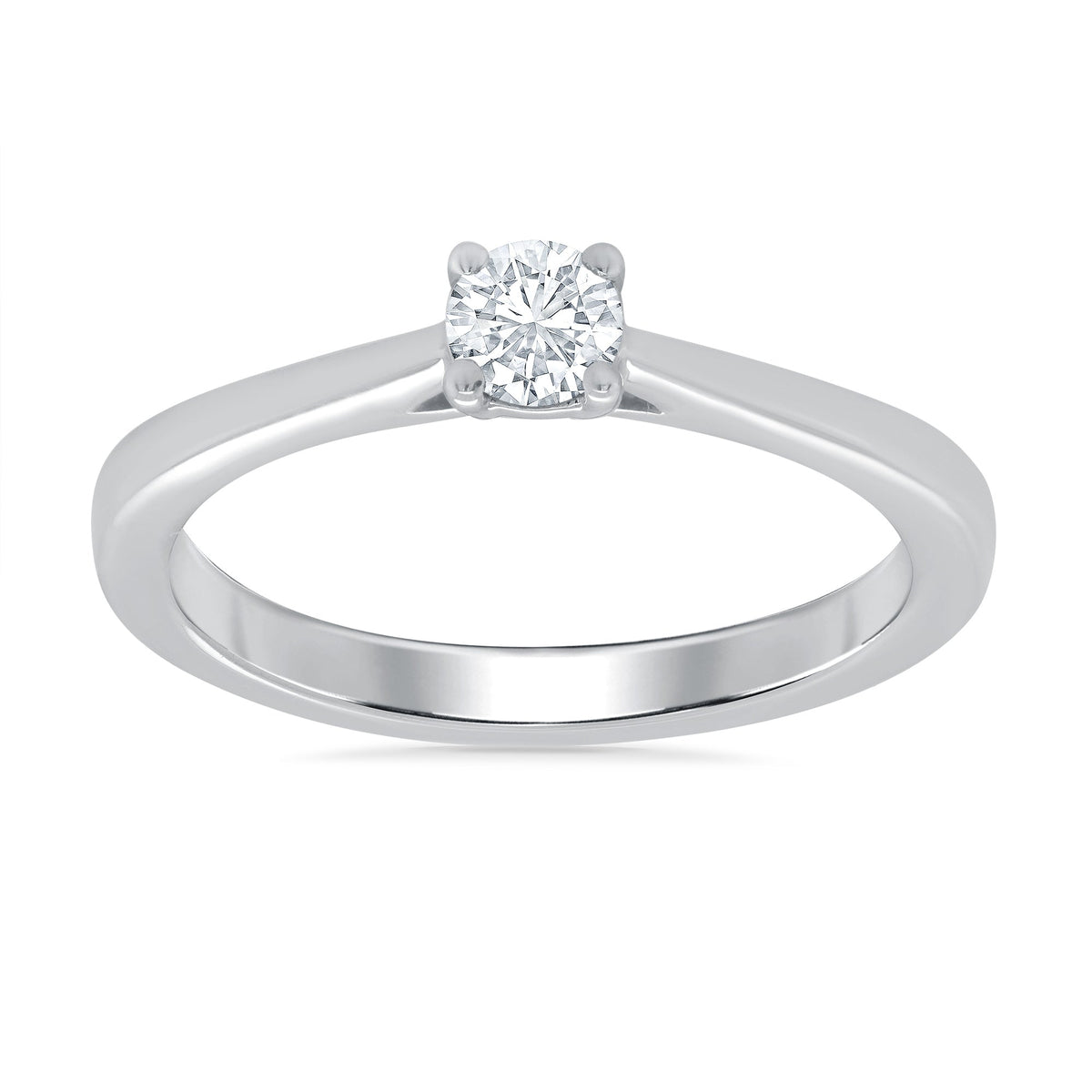 9ct white gold single stone diamond ring 0.25ct