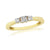 9ct gold three stone diamond ring 0.25ct