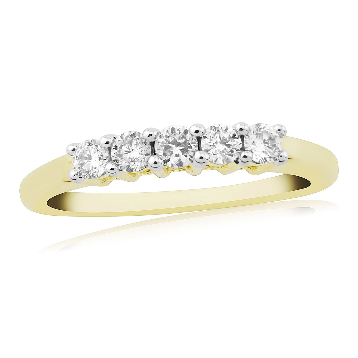 9ct gold five stone diamond ring 0.33ct