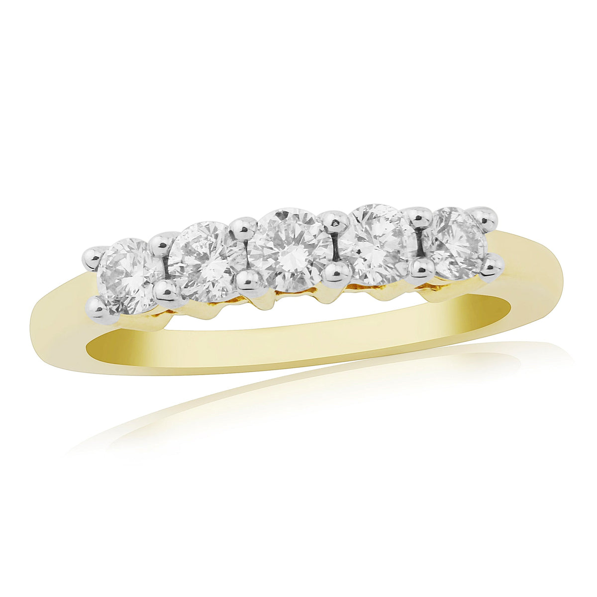 9ct gold five stone diamond ring 0.50ct