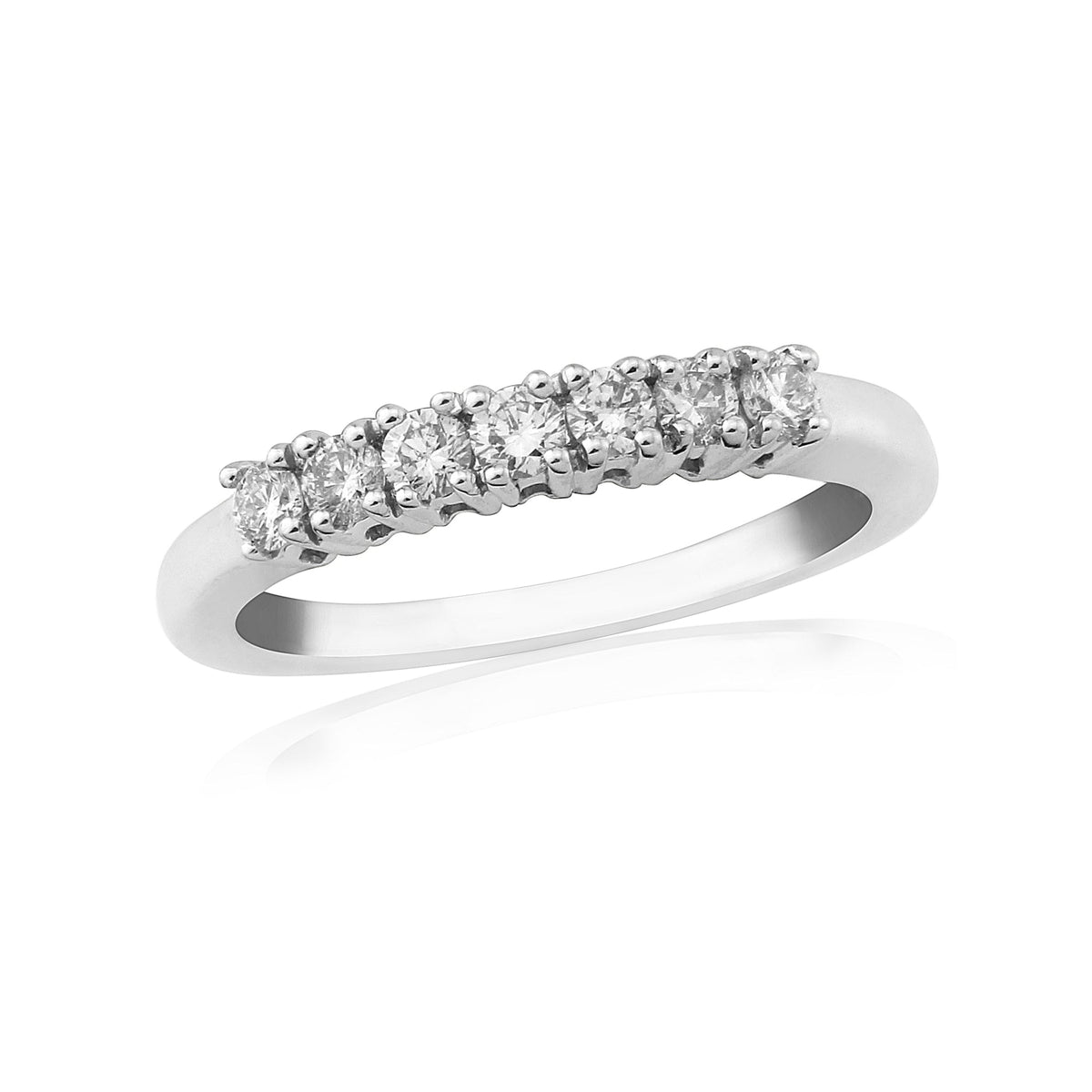 9ct white gold seven stone diamond ring 0.33ct