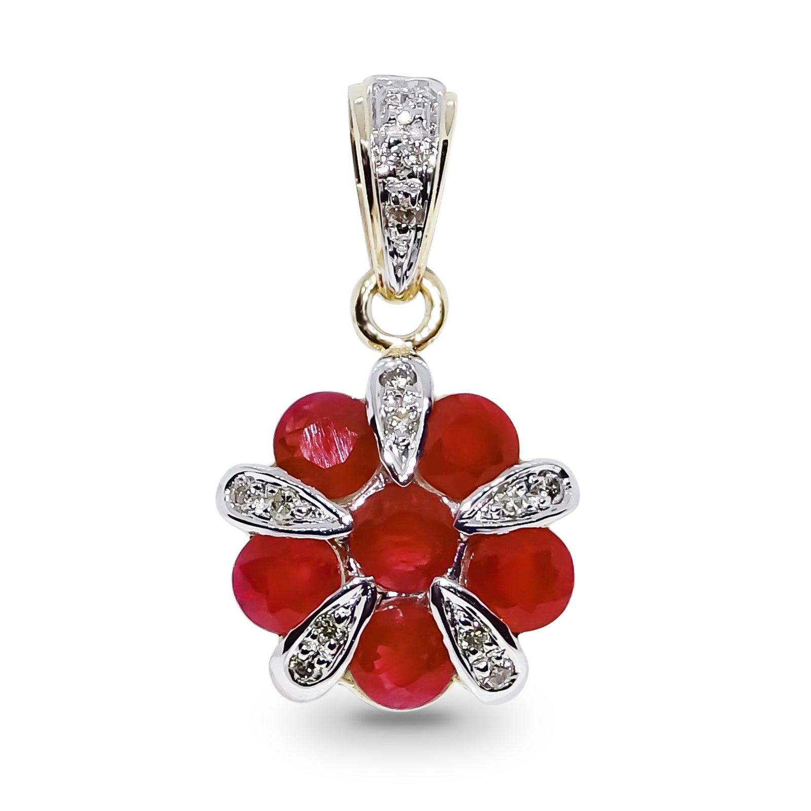 9ct ruby & diamond pendant 0.06ct