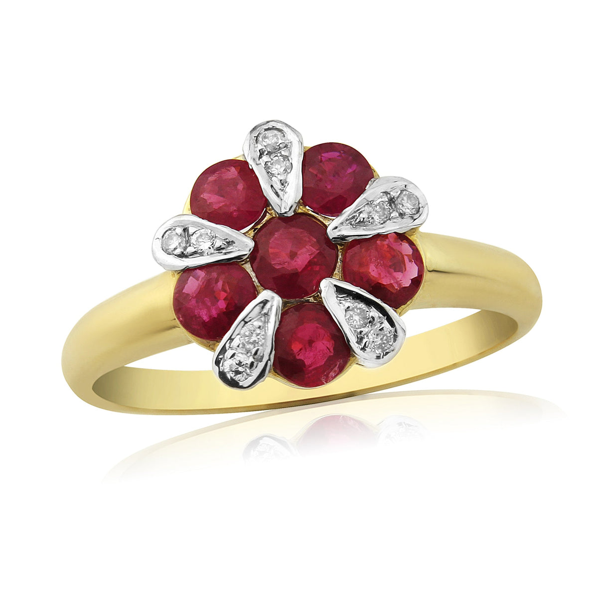 9ct ruby &amp; diamond ring 0.04ct