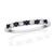 9ct white gold 2mm round sapphire & diamond half eternity ring 0.14ct