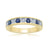 9ct gold 3mm round sapphire & miracle plate diamond half et ring 0.09ct