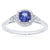 9ct white gold 5mm cushion shape tanzanite & diamond ring 0.15ct