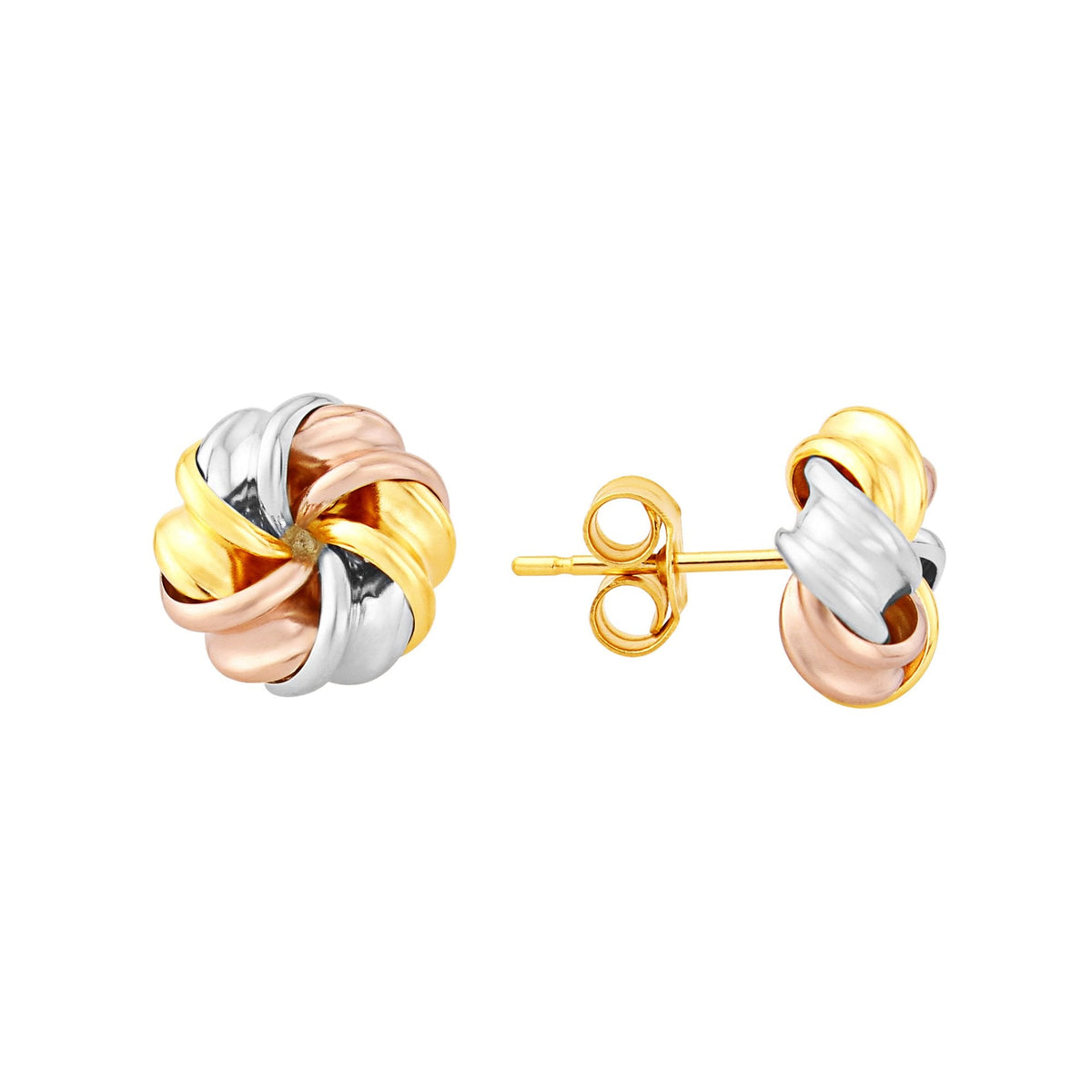 9ct gold knot stud earrings