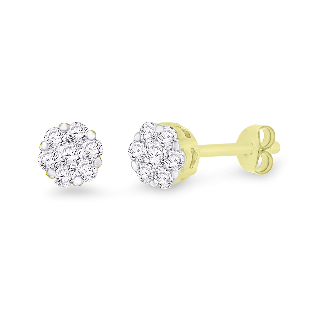 18ct gold diamond cluster studs 0.40ct