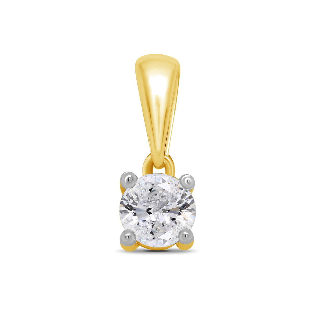 9ct gold four claw diamond pendant 0.15ct