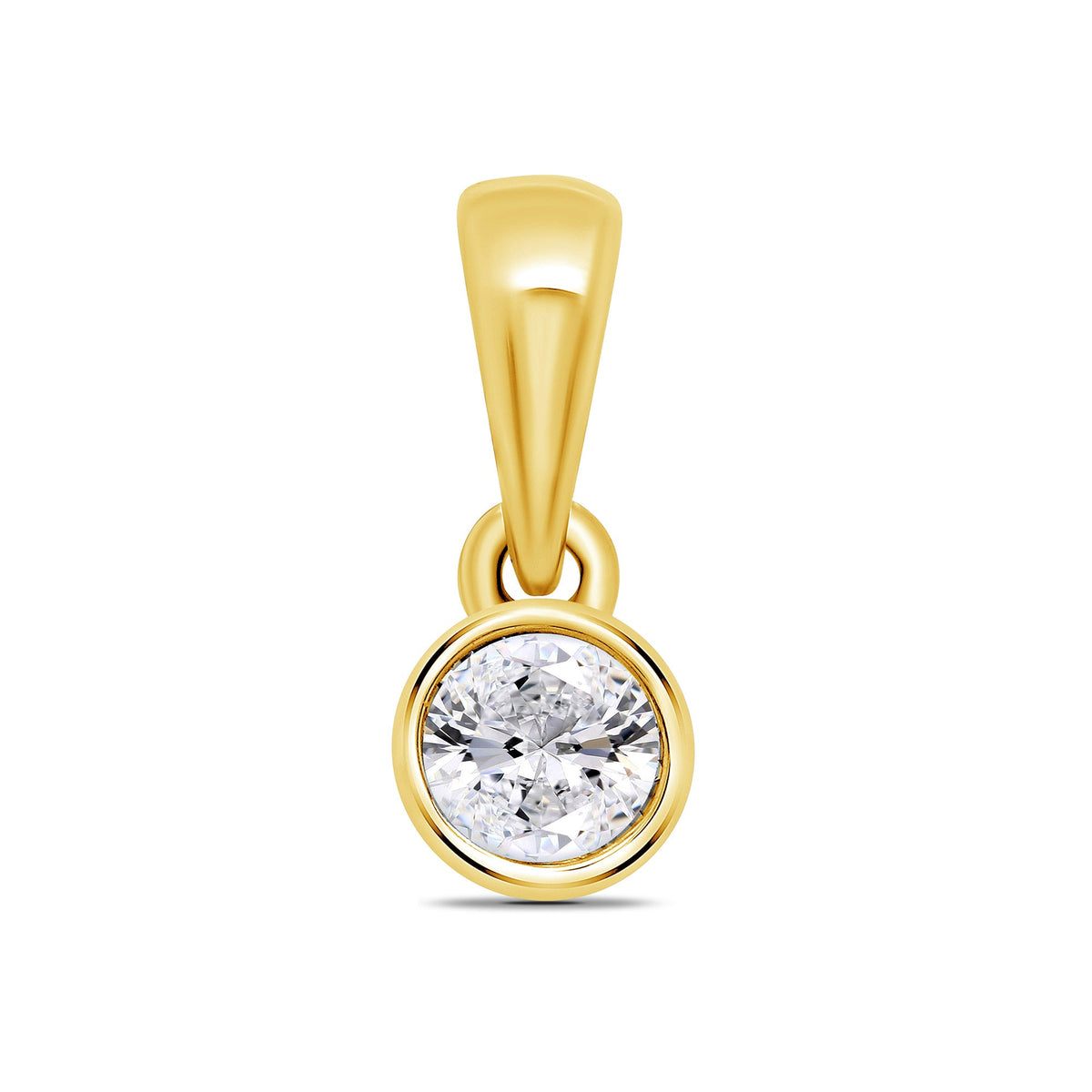 9ct gold rub over set diamond pendant 0.15ct