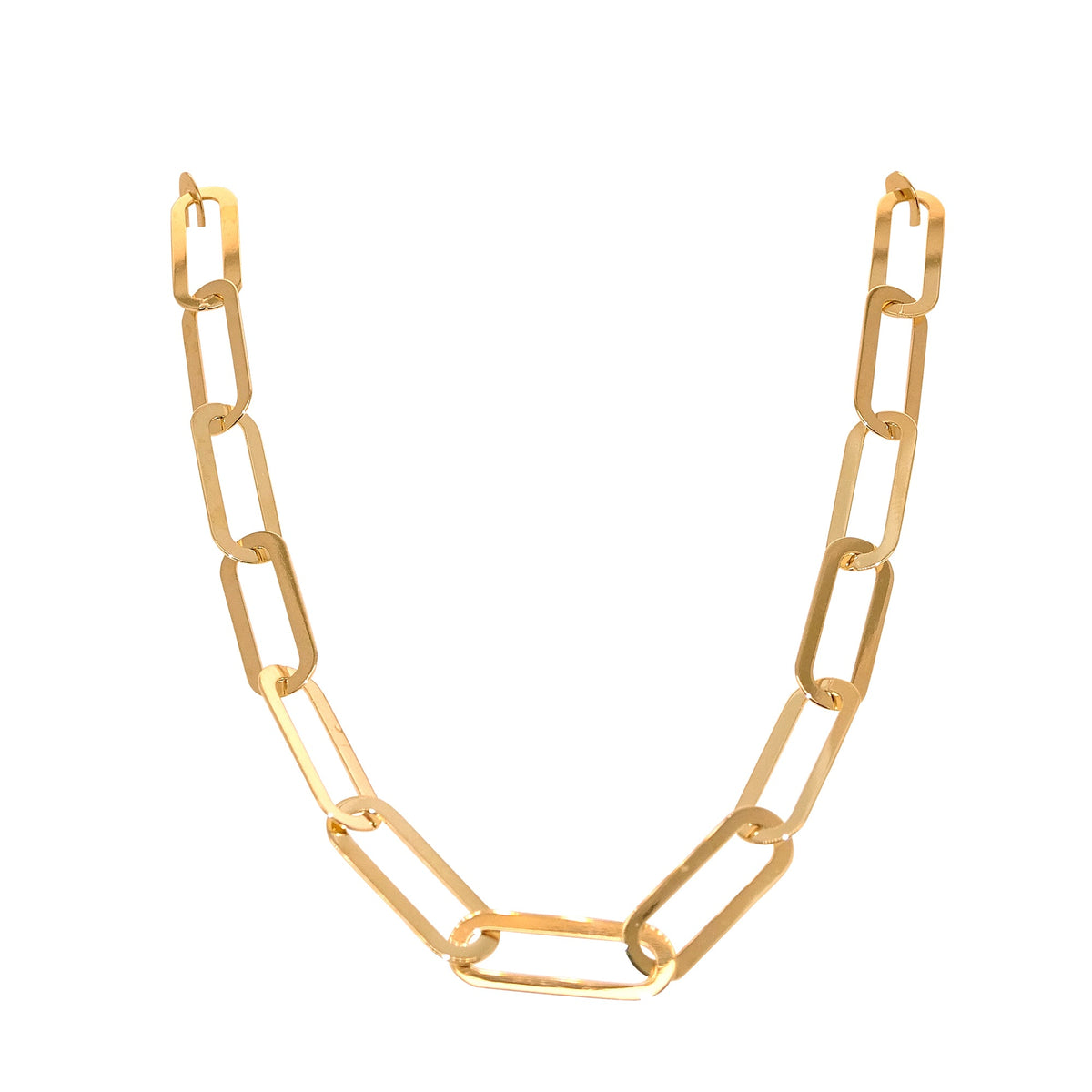 9ct gold 18&quot; paper link necklace