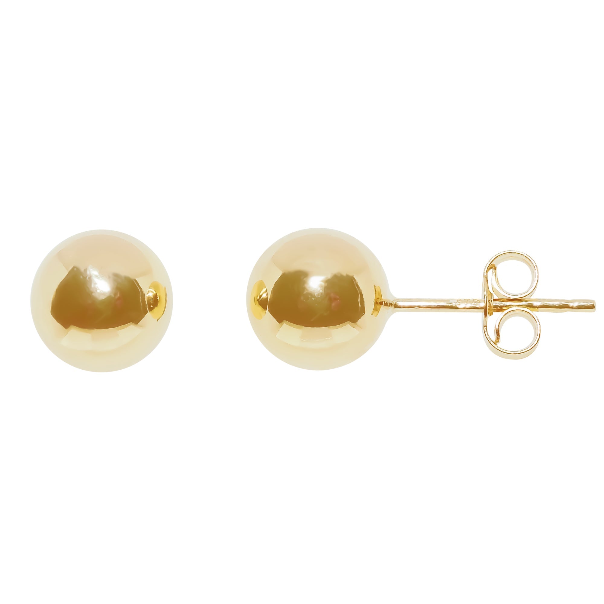 9ct gold 7mm ball stud earrings