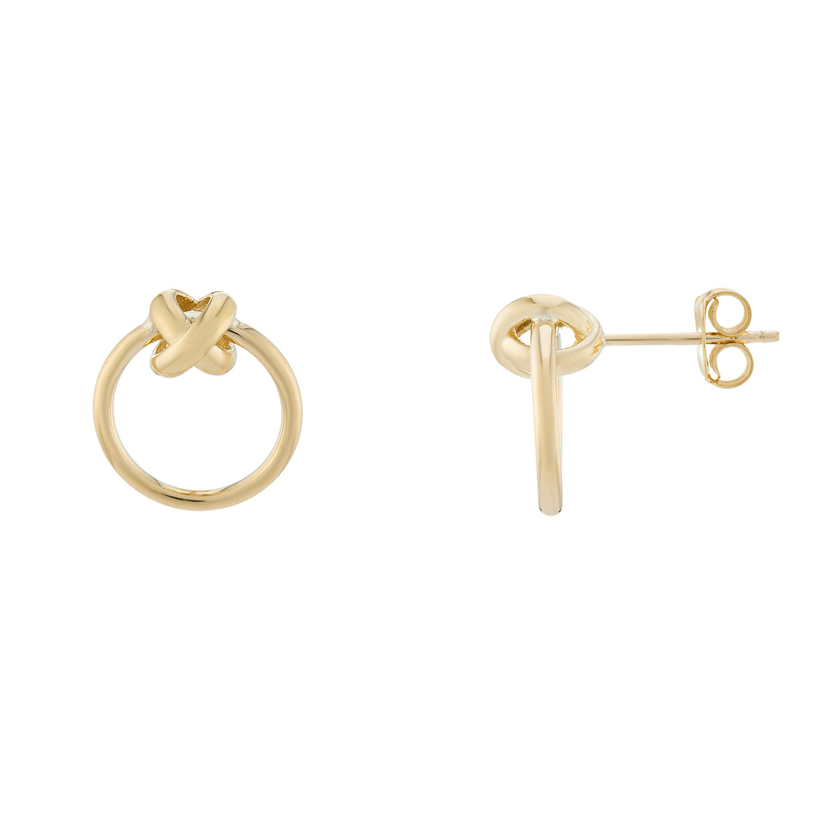 9ct gold kiss hoop stud earrings