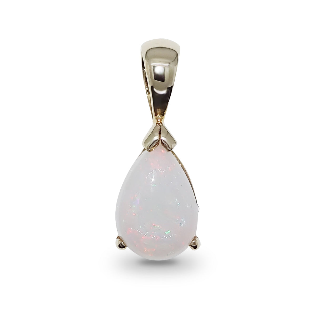 9ct gold checkerboard cut 8x6mm pear shape opal pendant