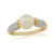 9ct gold 7mm cultured pearl & diamond ring 0.10ct